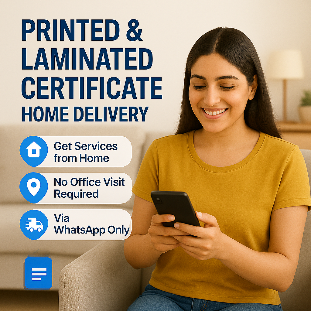 Printed & Laminated Certificate Home Delivery